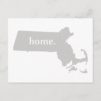 Massachusetts home silhouette state map briefkaart