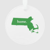 Massachusetts Home State Green Ornament (achterkant)
