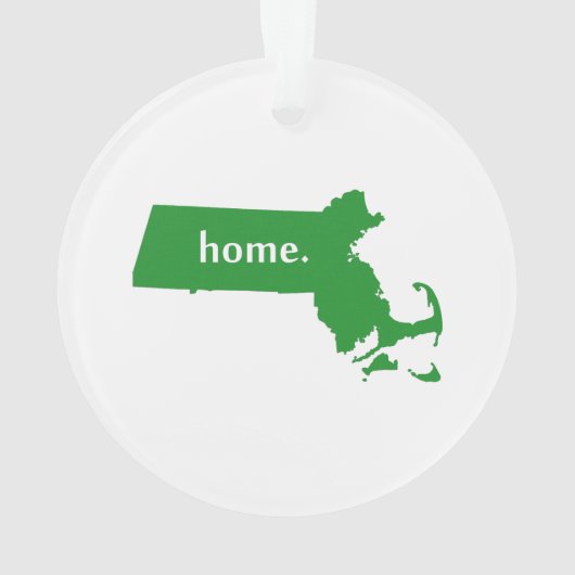 Massachusetts Home State Green Ornament (achterkant)