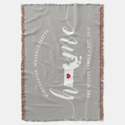 Massachusetts Home State Persoonlijk Deken (Voorkant Verticaal)