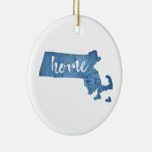 Massachusetts Home Wood Grain Keramisch Ornament (Rechts)