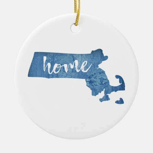 Massachusetts Home Wood Grain Keramisch Ornament (Voorkant)