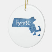 Massachusetts Home Wood Grain Keramisch Ornament (Links)