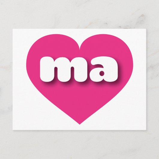 Massachusetts hot roze hart - Ik hou van ma Briefkaart (Voorkant)