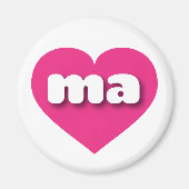 Massachusetts hot roze hart - Ik hou van ma Magneet (Voorkant)