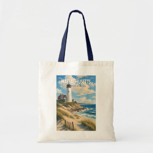 Massachusetts Illustratie Reis Kunst Vintage Tote Bag