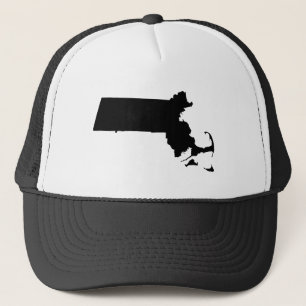 Massachusetts in het zwart trucker pet