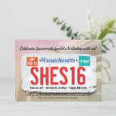 Massachusetts Invite van de 16de verjaardag van he Kaart (Staand voorkant)