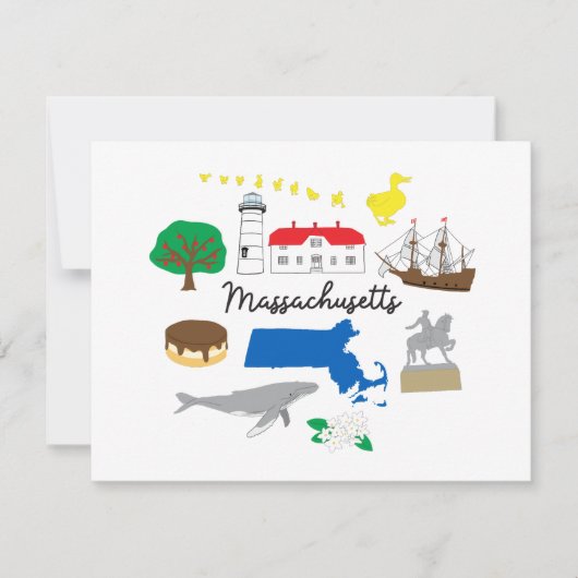 Massachusetts Kaart (Voorkant)