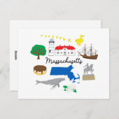 Massachusetts Kaart (Voorkant / Achterkant)