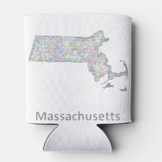 Massachusetts-kaart Blikjeskoeler (Achterkant)