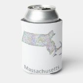 Massachusetts-kaart Blikjeskoeler (Blikje Achterkant)