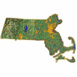 Massachusetts Kaart Magnet uit Fotobeeldje Magneet<br><div class="desc">Deze magneet,  gevormd als de staat Massachusetts,  toont een reliëfkaart van de staat omringd door een gouden effect grens. Massachusetts decor voor je koelkast. 
Kaart afgeleid van de afbeeldingen op nationalatlas.gov.</div>