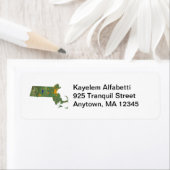 Massachusetts Kaart Retouradres Label (Insitu)