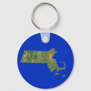 Massachusetts Kaart Sleutelhanger