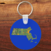 Massachusetts Kaart Sleutelhanger (Voorkant)
