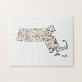 Massachusetts  kaart van het Afbeelding Legpuzzel (Horizontaal)