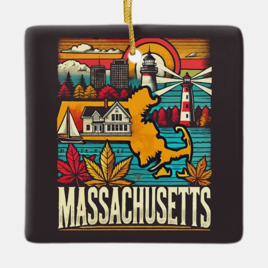 Massachusetts Keramisch Ornament (Voorkant)