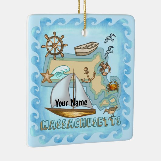 Massachusetts Keramisch Ornament (Rechts)