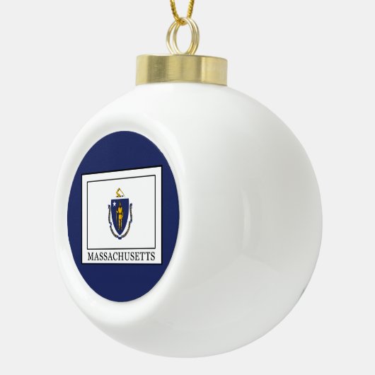 Massachusetts Keramische Bal Ornament (Rechts)