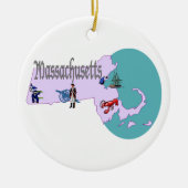 Massachusetts kerstboomversiering keramisch ornament (Voorkant)