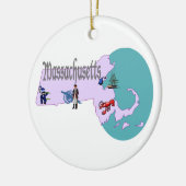 Massachusetts kerstboomversiering keramisch ornament (Links)