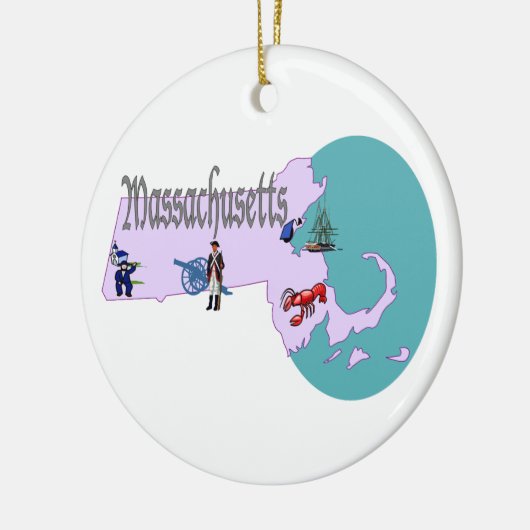 Massachusetts kerstboomversiering keramisch ornament (Links)