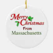 Massachusetts kerstboomversiering keramisch ornament (Achterkant)