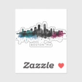 Massachusetts Kunst | Boston MA Silhouette Waterve Sticker (Vel)