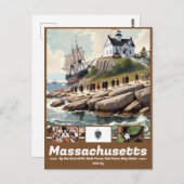 Massachusetts Kunst & Geschiedenis Briefkaart (Voorkant / Achterkant)
