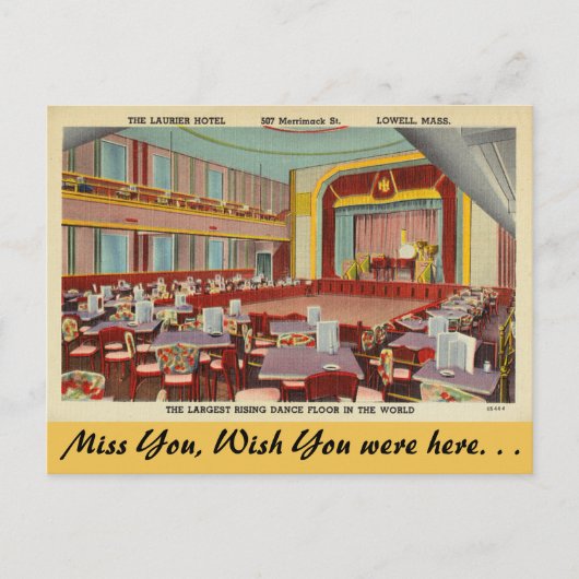 Massachusetts, Laurier Hotel, Lowell Briefkaart (Voorkant)