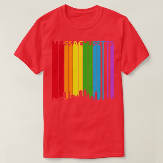 Massachusetts LGBT Gay Pride T-shirt (Design voorkant)