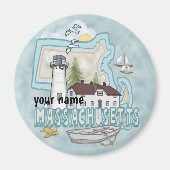 Massachusetts Lighthouse Magneet (Voorkant)