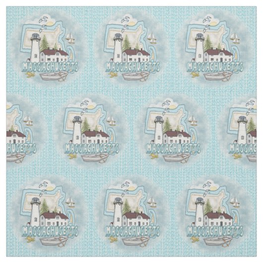 Massachusetts Lighthouse Stof (Swatch)