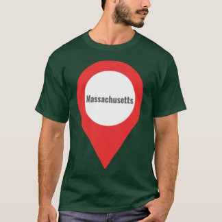 Massachusetts Locatie Label roze Oversized T-shirt