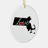 Massachusetts Love.  Gifts for MA Lovers Keramisch Ornament (Rechts)