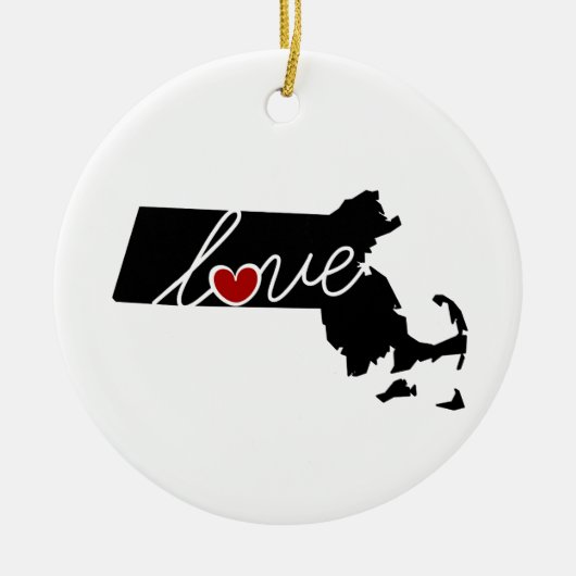 Massachusetts Love.  Gifts for MA Lovers Keramisch Ornament (Voorkant)