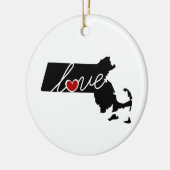 Massachusetts Love.  Gifts for MA Lovers Keramisch Ornament (Links)