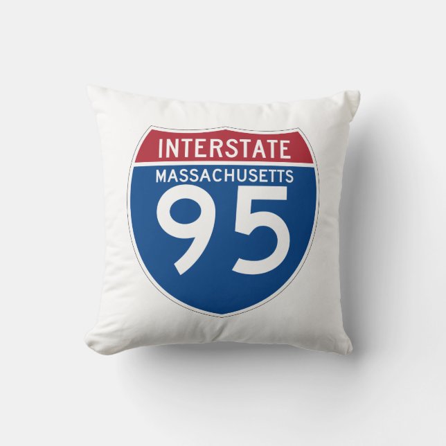Massachusetts MA I-95 Interstate Highway Shield - Kussen (Voorkant)
