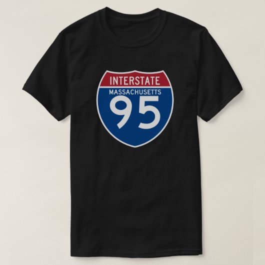 Massachusetts MA I-95 Interstate Highway Shield - T-shirt (Design voorkant)