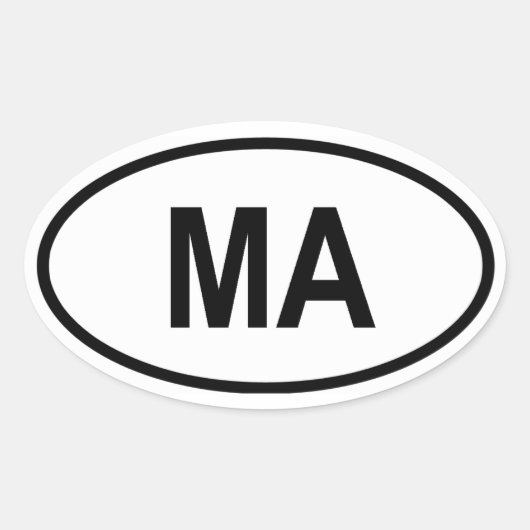 Massachusetts "MA" Ovale Sticker (Voorkant)