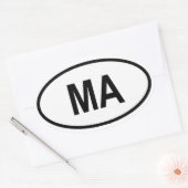 Massachusetts "MA" Ovale Sticker (Envelop)