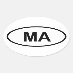 Massachusetts "MA" Ovale Sticker