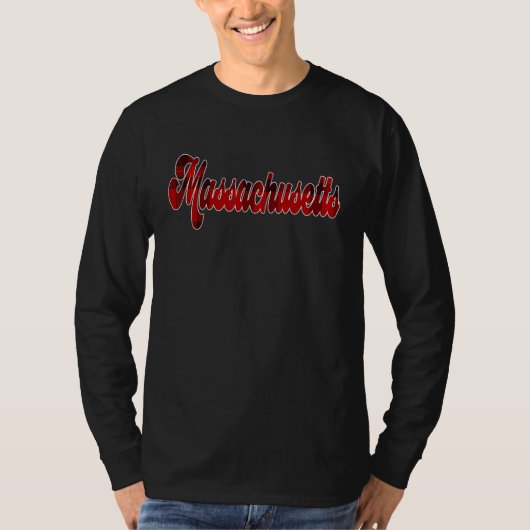 Massachusetts MA Pride Pset Script Text voor Men W T-shirt (Voorkant)