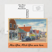 Massachusetts, Main Street, Wellfleet Briefkaart (Voorkant / Achterkant)