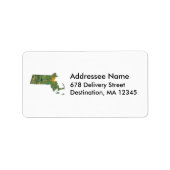 Massachusetts Map Address Label (Voorkant)
