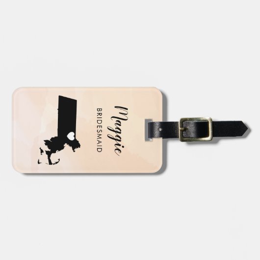 Massachusetts Map Bagagelabel, bruiloft Party Bagagelabel (Voorkant horizontaal)