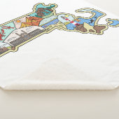 Massachusetts Map Boston Cape Cod Salem Souvenir Sherpa Deken (3/4)