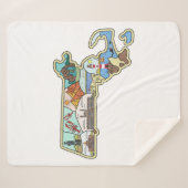 Massachusetts Map Boston Cape Cod Salem Souvenir Sherpa Deken (Voorkant (horizontaal))