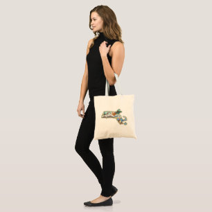 Massachusetts Map Boston Cape Cod Salem Souvenir Tote Bag
